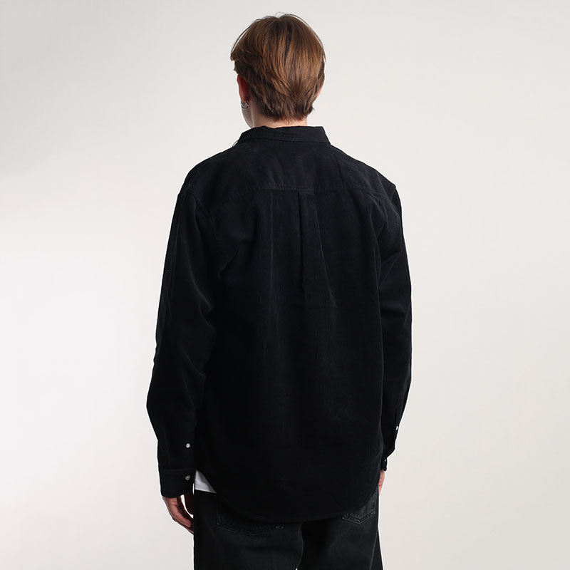 мужская черная рубашка Carhartt WIP L\S Madison Cord Shirt I029958-black/wax - цена, описание, фото 5